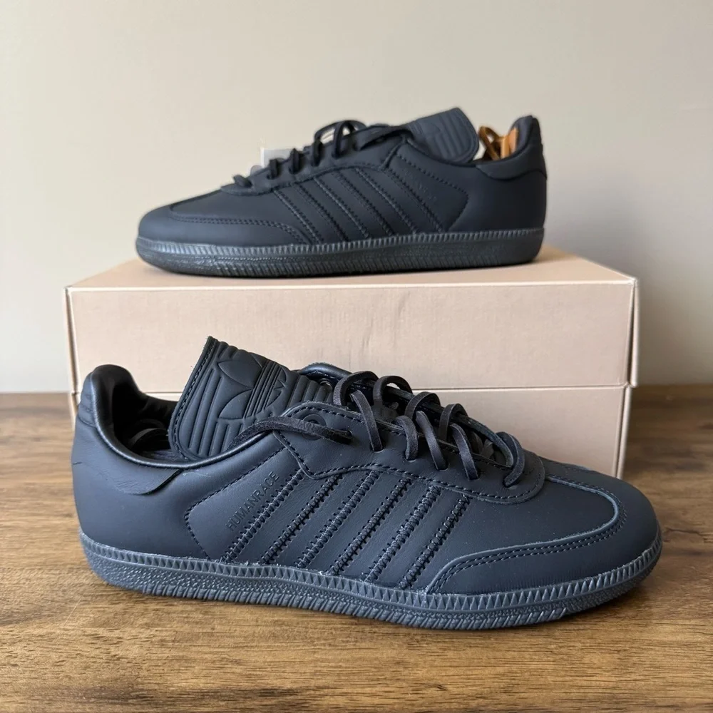 ADIDAS HUMAN RACE SAMBA LOW TOP SNEAKERS NIGHT GREY MENS SIZE 4.5 WOMENS 5.5 NWB - Picture 3 of 12